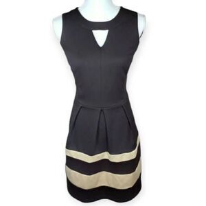 IZ BYER BLACK & BEIGE DRESS SZ.13 EUC